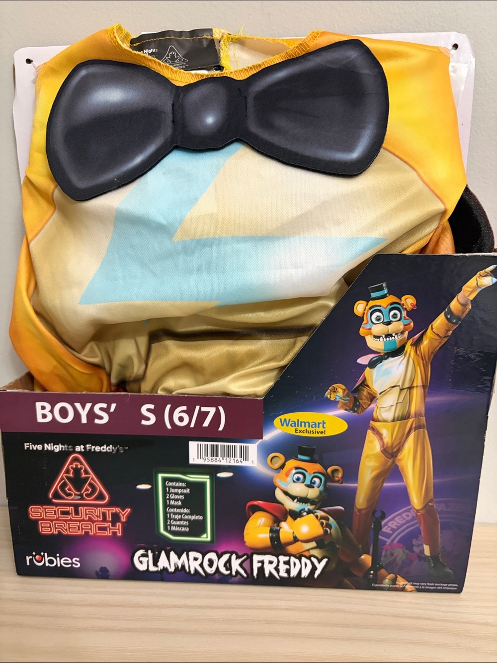 Glamrock Freddy New! Boys' Costume - Yellow - (Size S 6/7)
